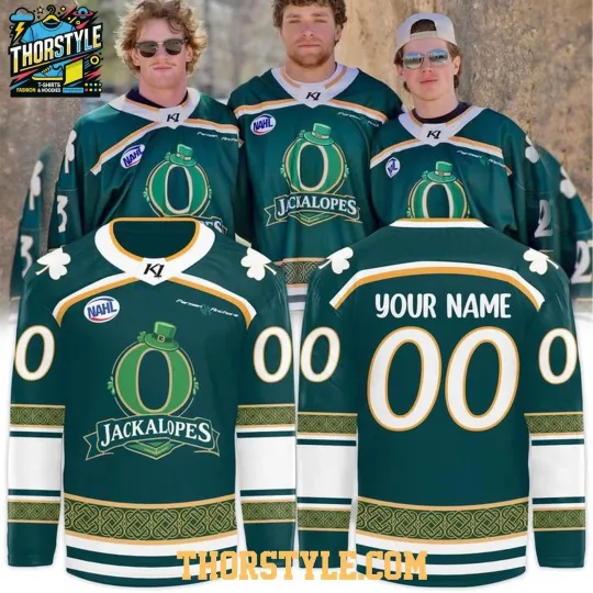 Discover Personalized Odessa Jackalopes Happy St. Patrick’s Day 2026 Hockey Shirt Men's