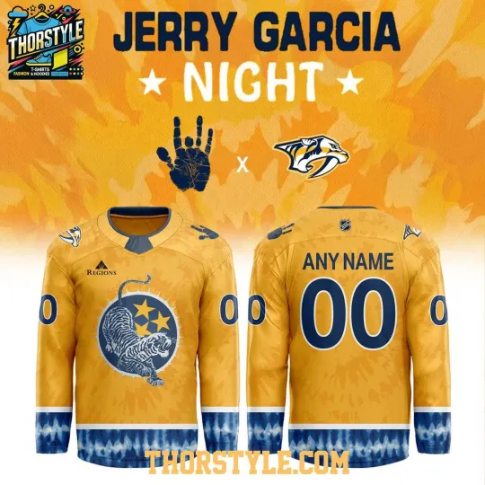 Custom Nashville Predators Jerry Garcia Night Grateful Dead 2026 Hockey Shirt