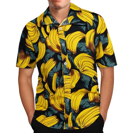 Discover Mens Button Down Shirts Funny Fruits Printed Hawaiian Tops Novelty Ugly Gag Gift