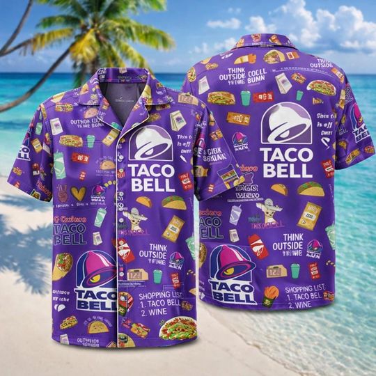 Taco Bell Hawaii Shirt, Taco Bell Sauce Aloha Shirt, Fast Food Hawaiian Shirt, Mexican Food Shirt For Men Women