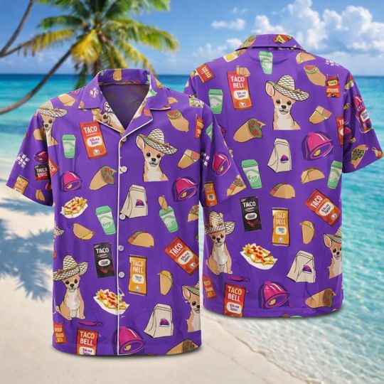 Taco Bell Sauce Hawaii Shirt, Taco Bell Sauce Aloha Shirt, Fast Food Hawaiian Shirt, Mexican Food Shirt For Men Women