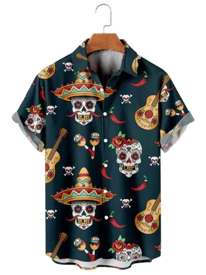Discover Mens Button Down Shirts Fire Flames Printed Summer Tops Novelty Ugly Gag Gifts