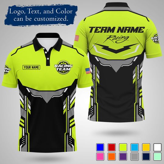 Discover Customizable Racing Polo Shirt, Motorsport Speed Graphic Tee, Streetwear Style