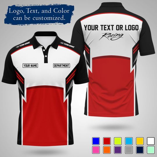 Discover Custom Racing Polo Shirt, Personalized Racing Polo with Logo Text, Race Team Polo, Motorsport Polo Shirt, Custom Uniform Gift