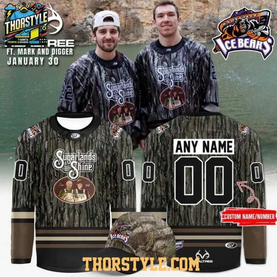Discover (NO CAP) Personalize Knoxville Ice Bears 2026 Sugarland Shine Hockey Shirt Men's Fan Gear