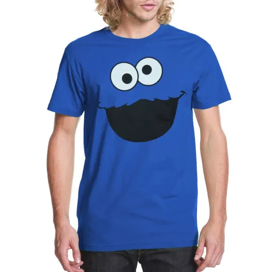 Discover Sesame Street Cookie Monster Face Adult T-Shirt