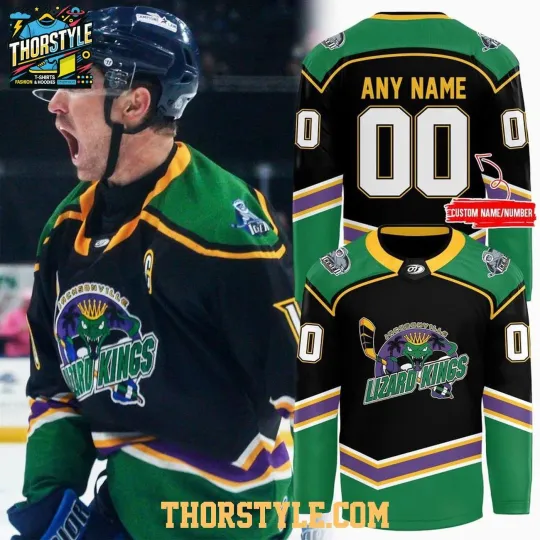 Discover Personalized Jacksonville IceMen 2026 Lizard Kings Weekend Night Hockey Shirt