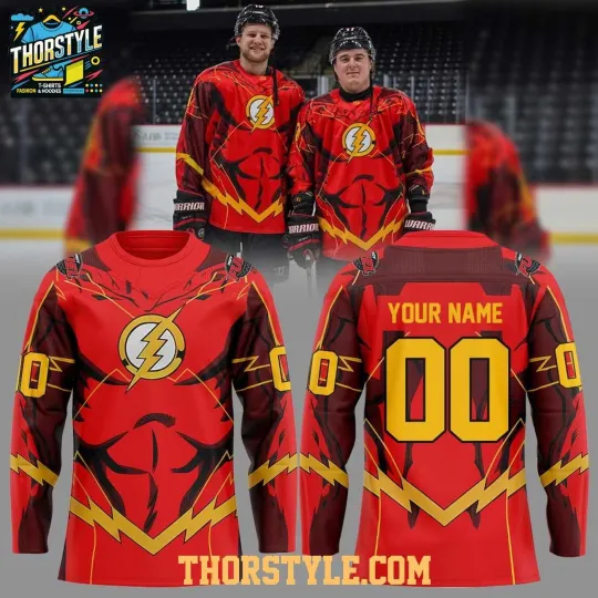 Discover Personalized Indy Fuel Flash DC Comics Night 2026 Super Hero Hockey Shirt Men's