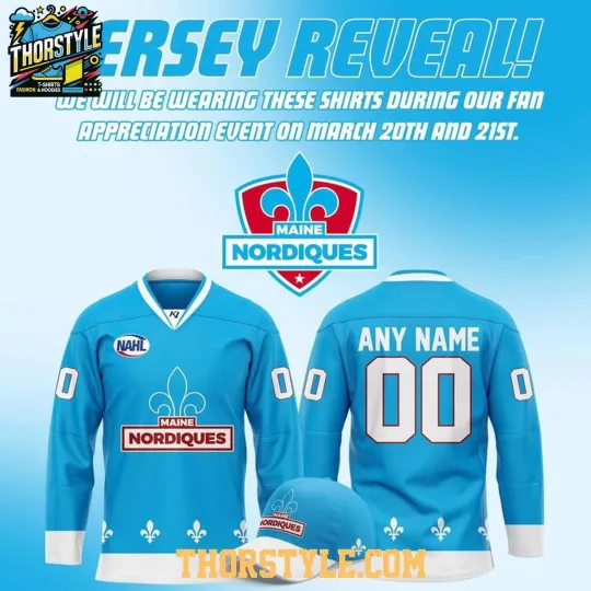Discover (NO CAP) Personalized Maine Nordiques Powder Blue 2026 Hockey Shirt Men's Fan Gear
