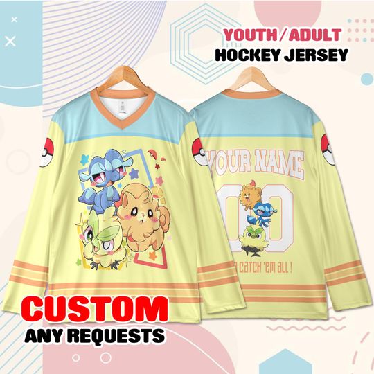 Discover PKM Hockey Jersey, PKM Starter Trio Jersey, Custom Name Number Jersey, Personalized Youth Adult Hockey Jersey, PKM Gift