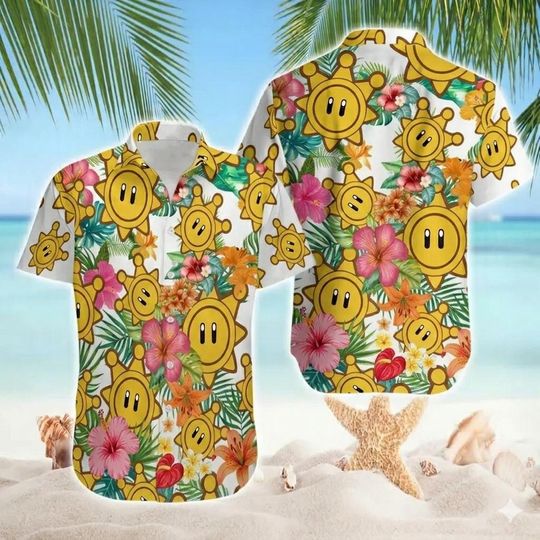 Super Mario Hawaiian Shirt | Mario And Luigi Beach Hawaiian Shirt | Mario Bros Summer Hawaii Shirt