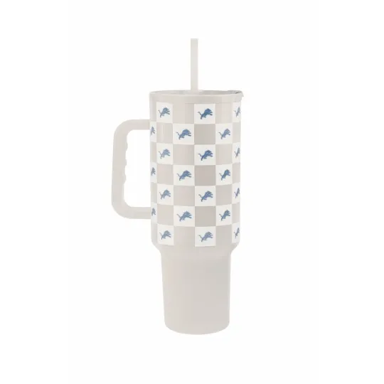 Detroit Lions 40oz Tumbler with Handle Straw Insulated Gift