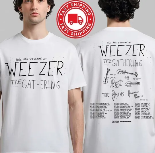 Discover Weezer The Gathering Tour 2026 T-Shirt North America