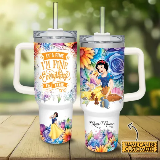 Discover Custom Snow White Princess Tumbler 40oz With Handle