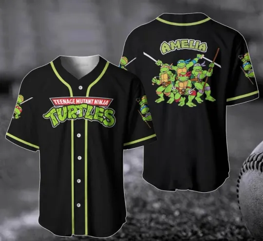 Personalized Teenage Mutant Ninja Turtles Baseball Jersey, Turtle Brothers 3D Je