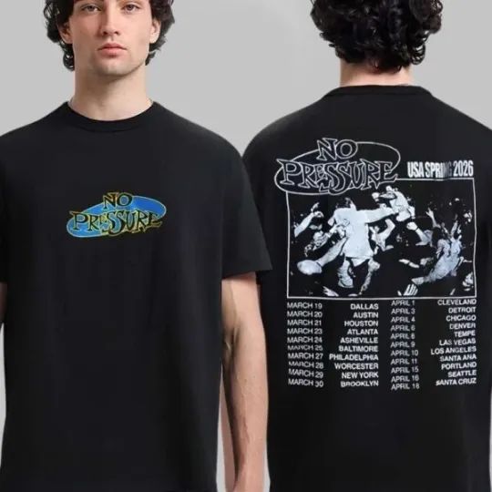 Discover No Pressure Spring 2026 Tour T-Shirt USA Dates Graphic Tee Unisex