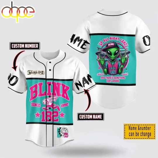 Discover Custom Name And Number Blink -182 Baseball Jersey