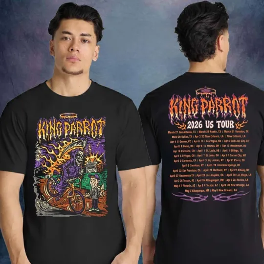 Discover King Parrot 2026 US Tour Two Sided T-Shirt