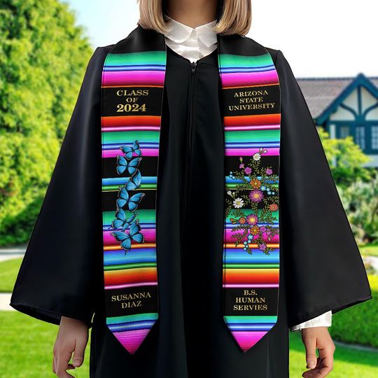 Personalized Mexican Stole, Custom Mexican Graduation Stole, Mexican Stole Graduation Class Of 2026, Mexican Graduation Sash