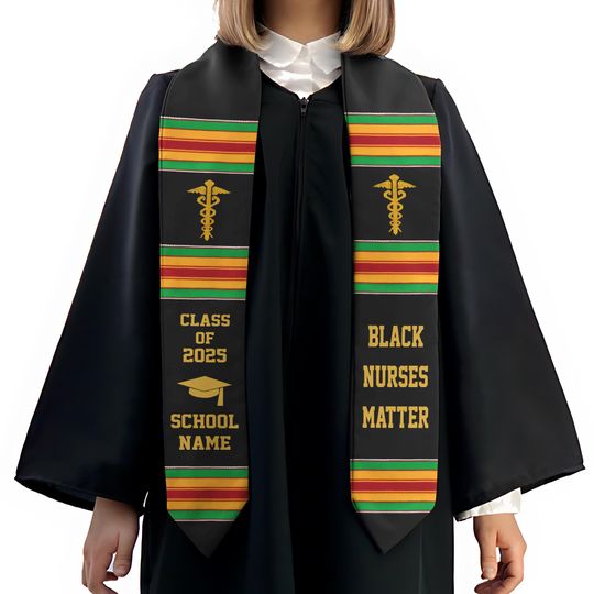 Personalized Black Nurses Graduation Stole, 2026 Nurses Grads Matter Stole, African Americans Stole