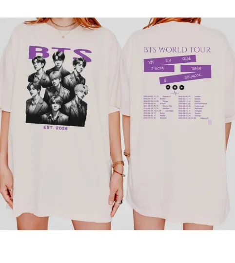 Discover BTS World Tour 2026 T-shirt, Bangtan Army Concert Merch T-Shirt