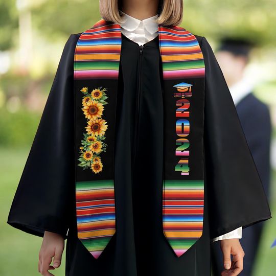 Discover Personalized Mexican Stole, Custom Mexican Graduation Stole, Mexican Stole Graduation Class Of 2026, Mexican Graduation Sash TD-0424-WXSC