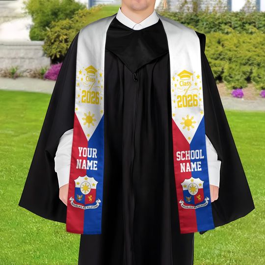 Discover Personalized Philippines Stole, Philippines Graduation Stole, Philippines Stole Class Of 2026, Philippines Graduation Sash ID-0305-ZAHH