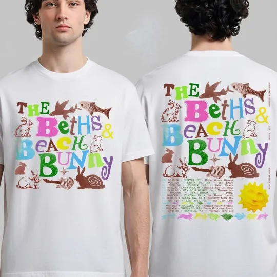 Discover Beach Bunny X The Beths 2026 North America Tour Schedule Dates Two Sided T-Shirt