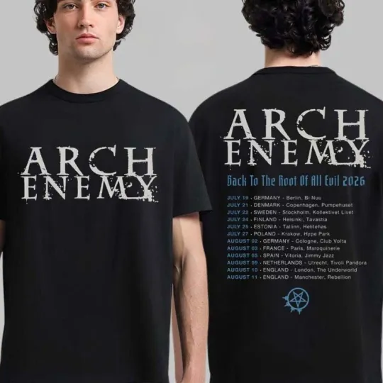 Discover Arch Enemy Back To The Root Of All Evil 2026 Tour Europe And UK Schedule T-Shirt