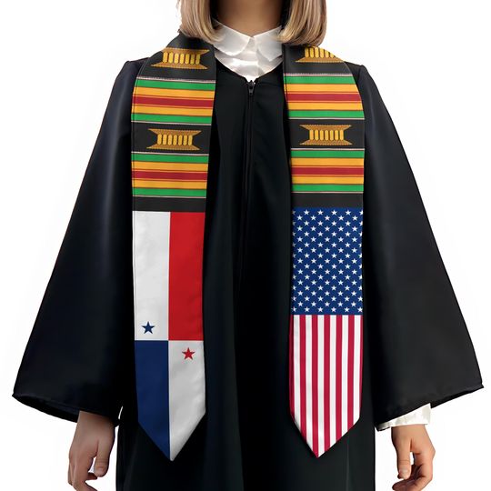 Discover Two Flag African Graduation Stoles, Double Nation Class Of 2026 Stoles, Mixed Two Flag Graduation Stoles