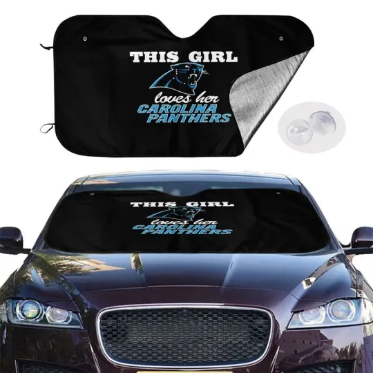 Carolina Panthers Car Sunshade- This Girl Loves Her