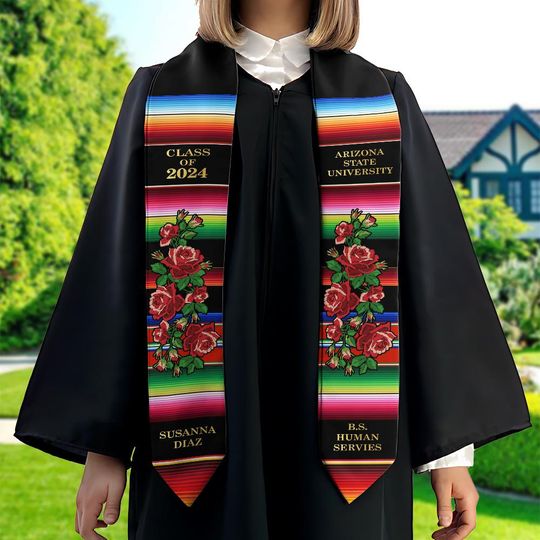 Personalized Mexican Stole, Custom Mexican Graduation Stole, Mexican Stole Graduation Class Of 2026, Mexican Graduation Sash