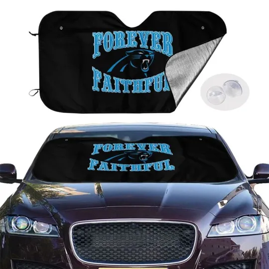 Forever Faithful Carolina Panthers Car Sun Shade Heatproof Black
