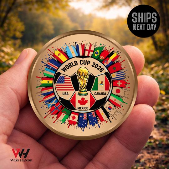 World Cup 2026 Coin, Soccer Collectible Coin, Football Challenge Coin, World Cup Memorabilia, 2026 Soccer Coin, Football Fan Gift
