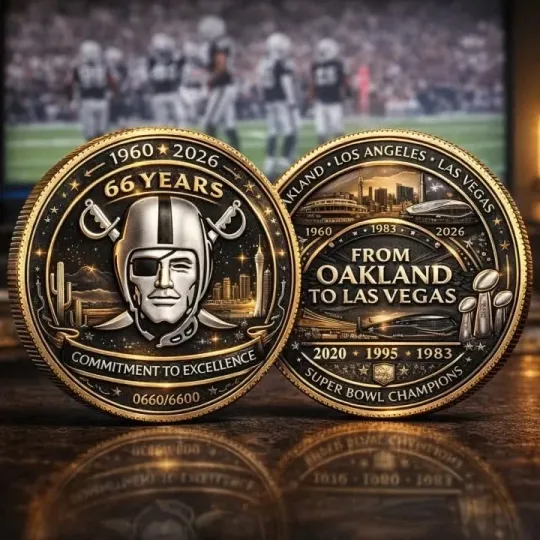 Las Vegas Raiders 66 Years Commemorative Coin