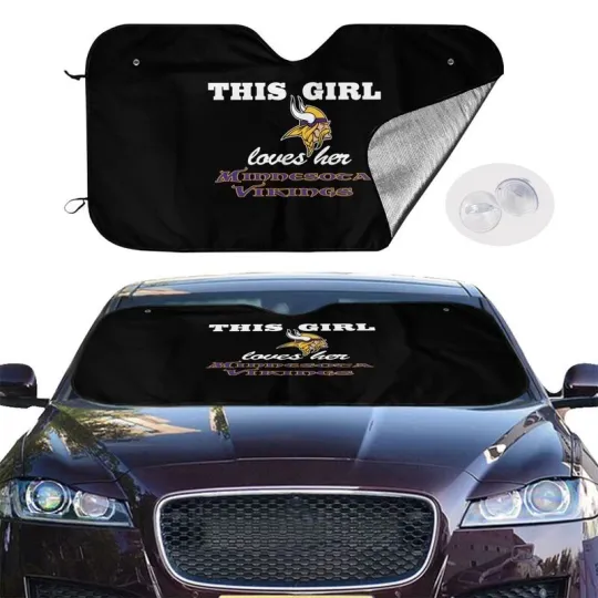 Discover Minnesota Vikings Car Sunshade 55x30in, This Girl Loves Her Car Accessories