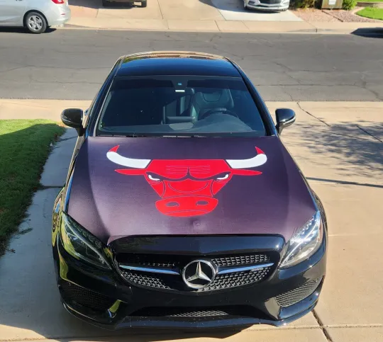 Discover Chicago Bulls Auto Hood Cover NBA Flag Vehicle Cover