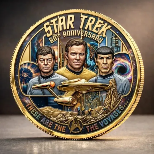 Discover Trek 60th Anniversary Coin United Federation of Planets Starfleet 1966-2026