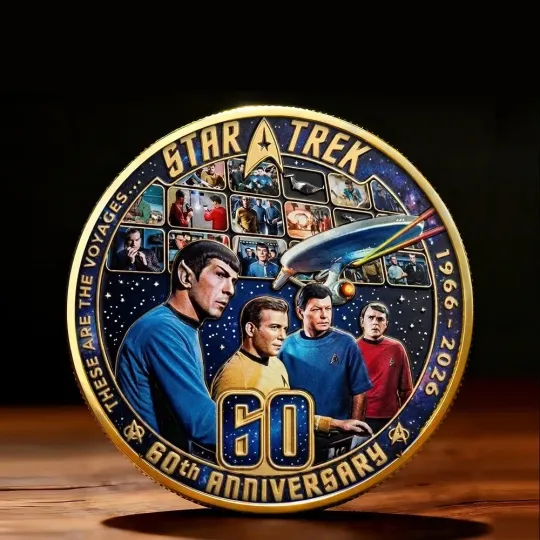 Discover Trek 60th Anniversary 2026 Starfleet Command Challenge Coin 60 Years Gift