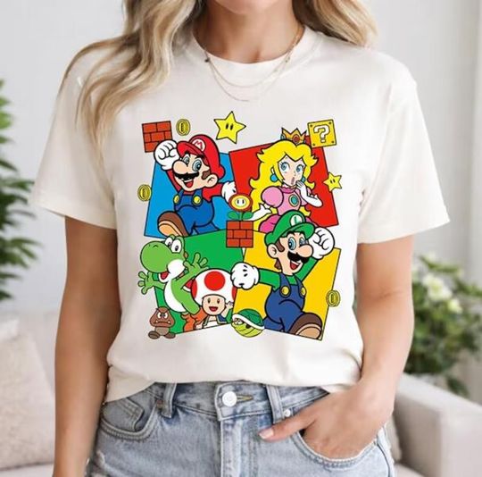 Discover Super Mario Character Shirt, Super Mario Family Shirt, Mario Party Shirt, Super Mario Party Shirt