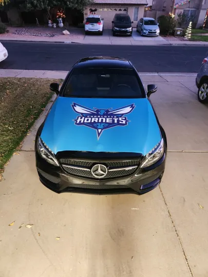 Charlotte Hornets Auto Hood Cover NBA Sports Flag