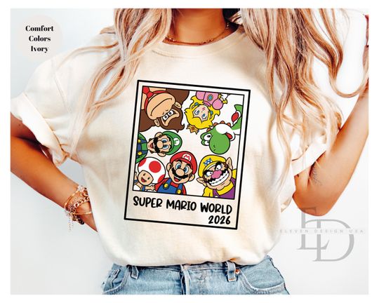 Comfort Colors  Super Mario World 2026 Shirt,Super Mario Matching Tee,Mario and Friends Shirt
