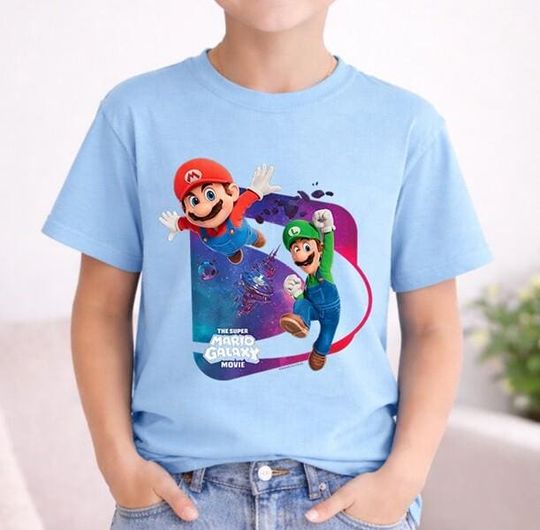 Discover The Super Mario Galaxy Movie Mario & Luigi Adventure T-Shirt, Mario Luigi Matching Shirt, Mario Movie 2026 Tee