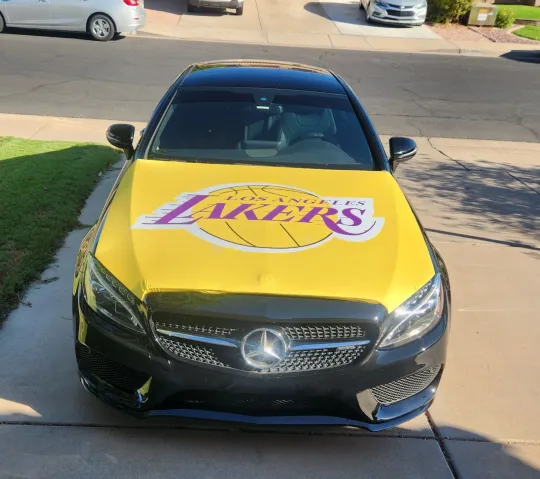 Los Angeles Lakers Auto Hood Cover Vehicle Cover Sports Flag Hood Flag