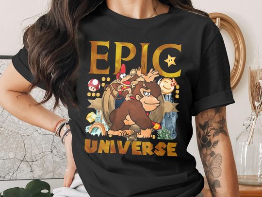 Discover Epic Universe Donkey Kong Diddy T-Shirt, Mario Gaming Adventure Tee, 2026 Family Trip Comfort Colors TShirt