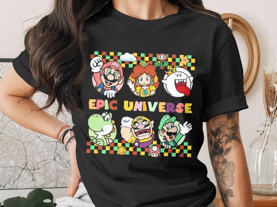 Mario Luigi Yoshi T-Shirt, Princess Daisy Wario Boo Tee, Family Vacation 2026, Comfort Colors Gaming Tee