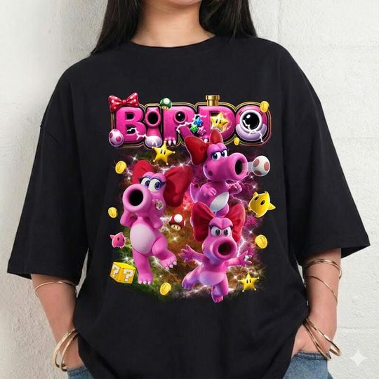 Discover Birdo Mario Galaxy Bootleg Shirt, The Super Mario Galaxy Movie Tee, Mario Movie 2026 Shirt