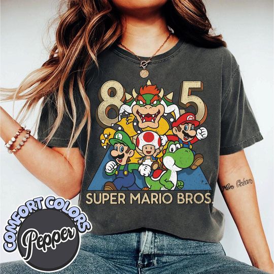 Discover Comfort Colors Vintage Super Mario Shirt, Cute Super Mario, Retro Mario 1985 Tee, Family Trip
