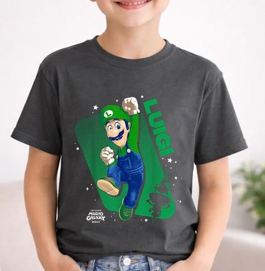 Discover The Super Mario Galaxy Movie Luigi T-Shirt, Mario Movie 2026 Tee, Mario Galaxy Tee