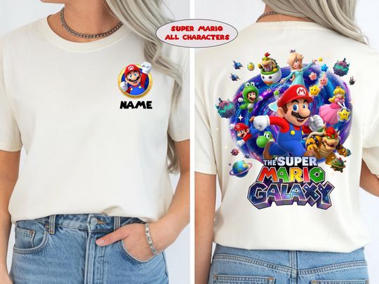 Discover Personalized Super Mario Galaxy Tshirt, Family Universal Studios Mario Shirt, Universal Orlando Park  Birthday Tee, 2026 Family Trip Tee